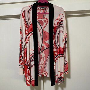 Slinky Brand red, beige & black, Japanese theme kimono, size L
